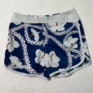 Roxy Endless Summer White Floral Navy Blue Board Shorts Juniors 5/27 Hawaii Surf